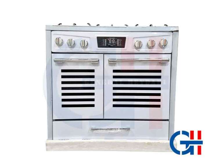 تصویر اجاق گاز طرح فر جنرال وان صفحه استیل پنج شعله مدل پارمیس با طراحی مدرن و مقاوم