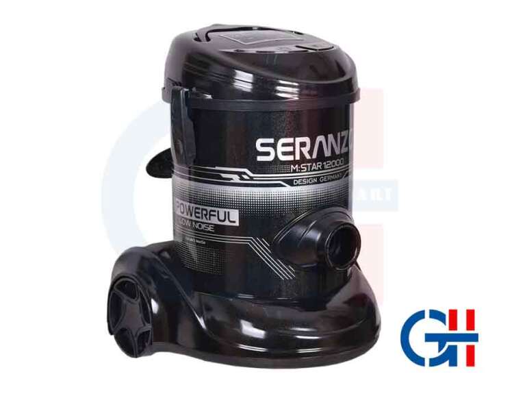 جاروبرقی سطلی ۱۴۰۰ وات سرانزو مدل Star 12000 با طراحی مشکی نوک‌مدادی
